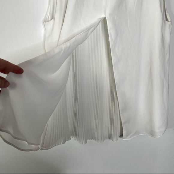 Zara‎ Split Front White Dressy Tank Top Size Small - Picture 3 of 5